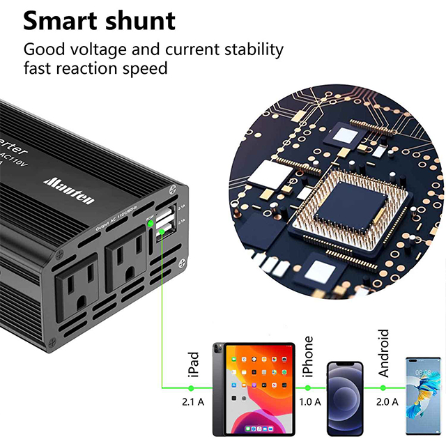 Modified Sine Wave Inverter 800W DC to 交流 Power Inverter with 交流 电源插座和 USB 快速充电端口